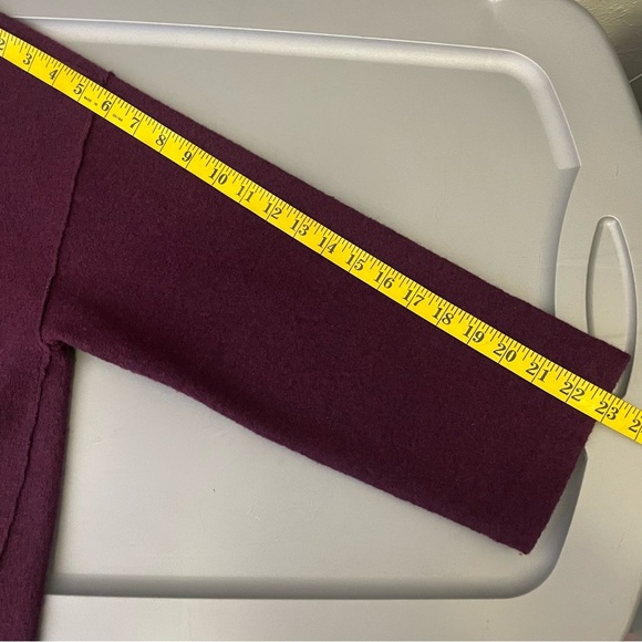 Eileen Fisher Boiled Wool Jacket Purple Minimalist Quiet Luxury Fall Coatigan L - Picture 9 of 10